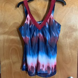 Red white and blue sleeveless top size medium